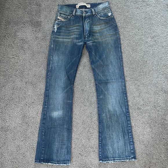 DIESEL INDUSTRY SERVICE SPA EXTREME DISTRESSING DENIM JEANS MADE IN ITALY Sz. 26 - Picture 1 of 15
